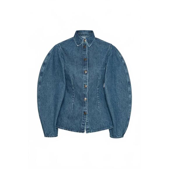 ROTATE Tops - NEW ROTATE women's fitted shirt in medium blue denim